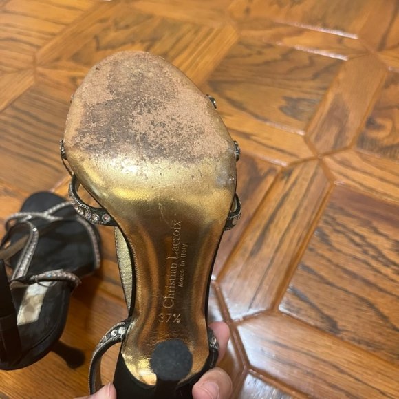 😻 HOST PICK! Christian Lacroix Black Laced High Heels - Picture 7 of 7